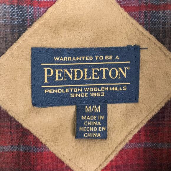 Pendleton Burgundy Zip Front Fleece Teddy Jacket Women's Size Medium - Picture 7 of 8